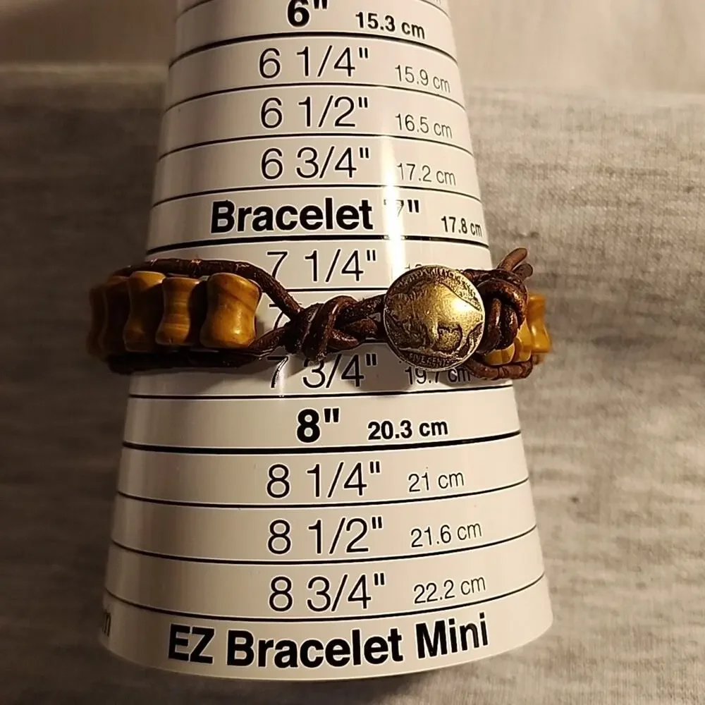 Men's Bracelet with Buffalo Button